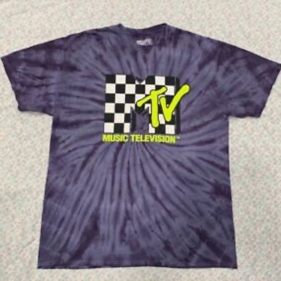 MTV Music Television Purple Tie Dye Vintage Graphic T-shirt/Tee | Unisex | NEW💜 - Picture 2 of 8